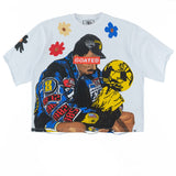 F154 GOAT Crop Tee - White From Makobi Jeans USA