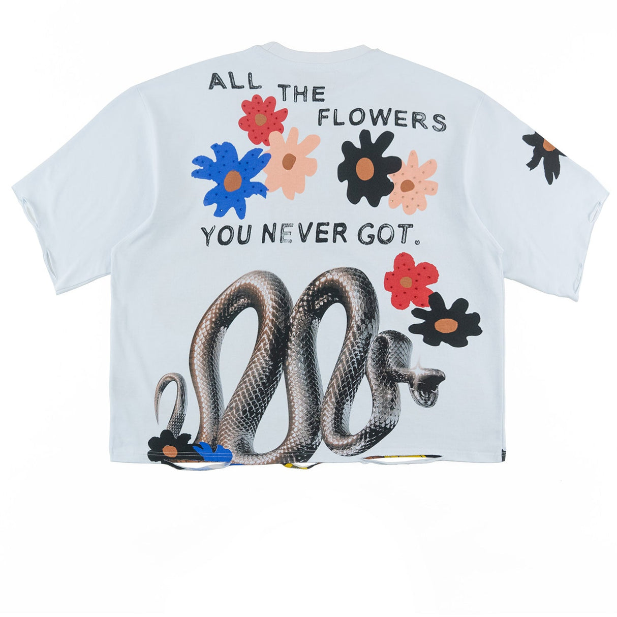 F154 GOAT Crop Tee - White From Makobi Jeans USA