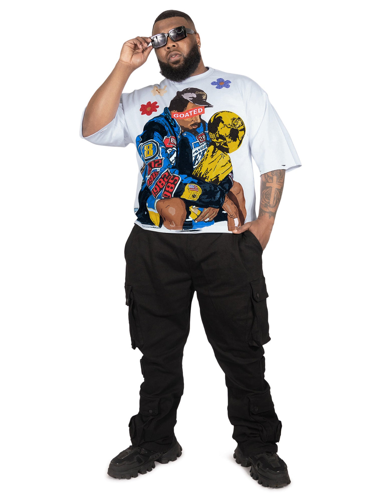 F154 GOAT Crop Tee - White From Makobi Jeans USA