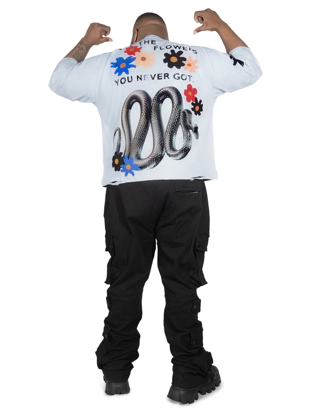 F154 GOAT Crop Tee - White From Makobi Jeans USA