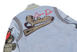 F1071 CASA De Wool Varsity Jacket - Blue From Makobi Jeans USA