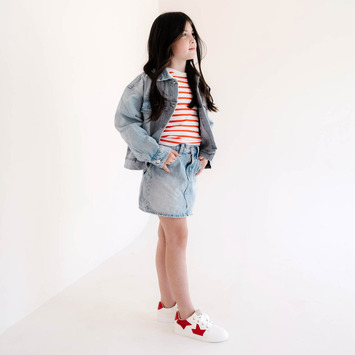 Miss Harper Sneaker in Red Glitter - Kids from Yosi Samra