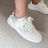 Miss Harper Sneaker in Silver Glitter - Kids from Yosi Samra