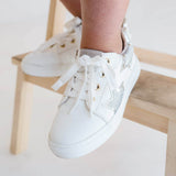 Miss Harper Sneaker in Silver Glitter - Kids from Yosi Samra