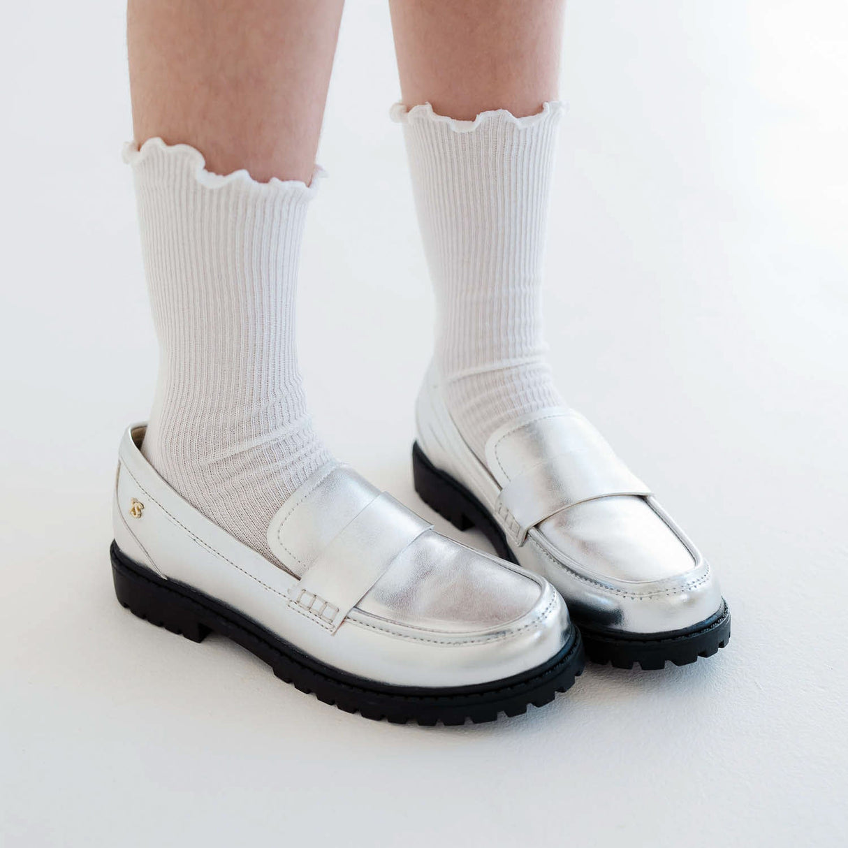 Miss Lydia Loafer in Silver - Kids from Yosi Samra