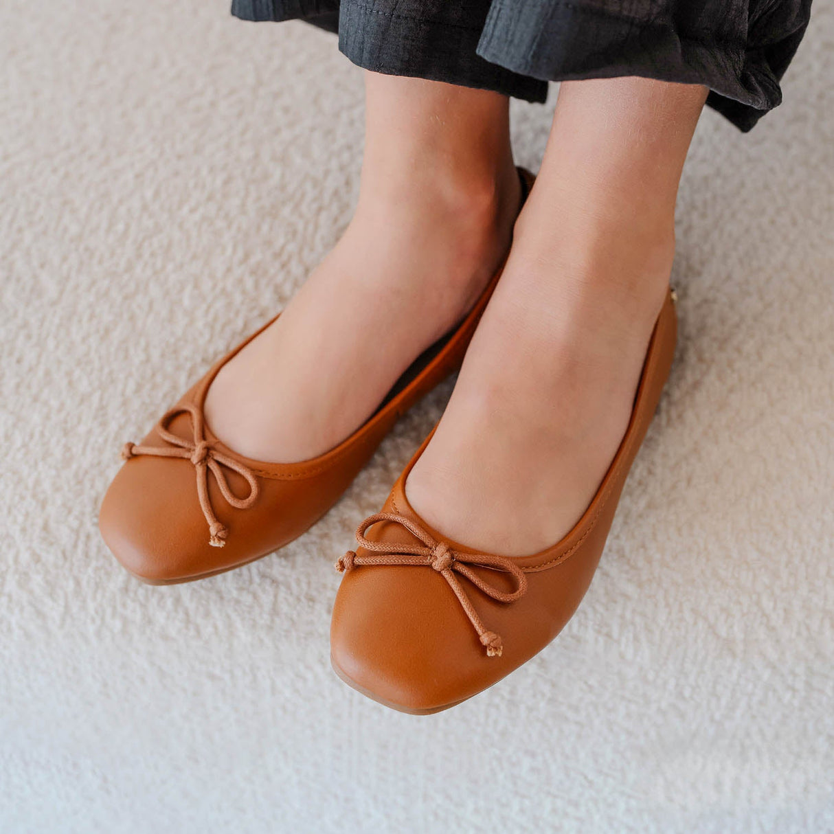 Miss Sadie Ballet Flat in Tan - Kids from Yosi Samra