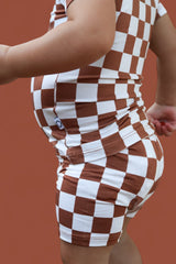 COPPER CHECKERS DREAM SHORT SET from DREAM BIG LITTLE CO