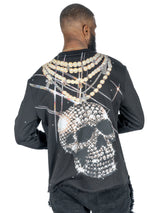 F4121 Sinners Welcome Crewneck Sweatshirt - Black From Makobi Jeans USA