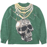 F4121 Sinners Welcome Crewneck Sweatshirt - Green From Makobi Jeans USA