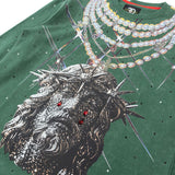 F4121 Sinners Welcome Crewneck Sweatshirt - Green From Makobi Jeans USA