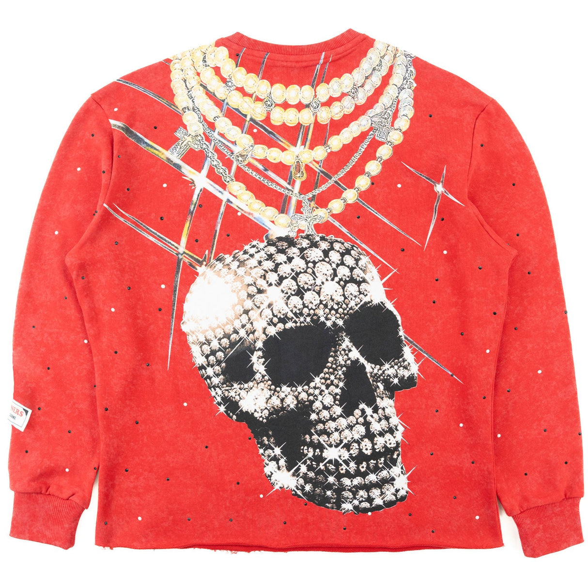 F4121 Sinners Welcome Crewneck Sweatshirt - Red From Makobi Jeans USA