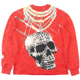 F4121 Sinners Welcome Crewneck Sweatshirt - Red From Makobi Jeans USA