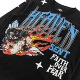 F4330 Heaven Sent Crewneck Sweatshirt - Black From Makobi Jeans USA