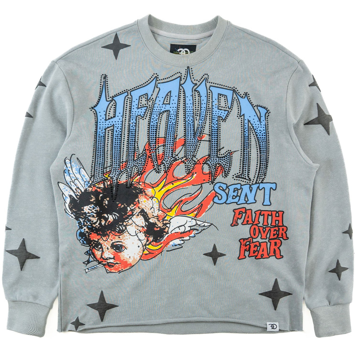 F4330 Heaven Sent Crewneck Sweatshirt - Gray From Makobi Jeans USA
