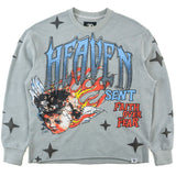 F4330 Heaven Sent Crewneck Sweatshirt - Gray From Makobi Jeans USA