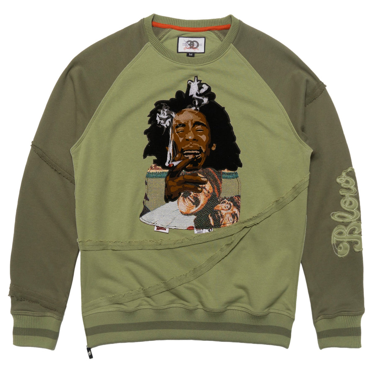 F4359 Frost Blow Sweatshirt- Olive From Makobi Jeans USA