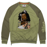 F4359 Frost Blow Sweatshirt- Olive From Makobi Jeans USA
