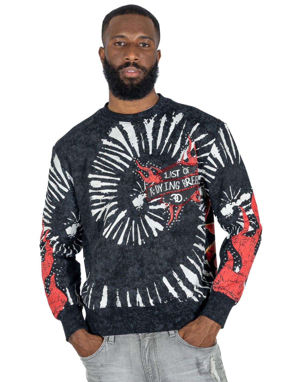 F4360 Dying Breed Crewneck Sweatshirt - Black From Makobi Jeans USA
