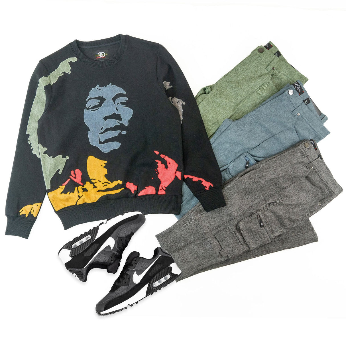 F4789 Hendrix 2024 Crewneck Sweatshirt - Black From Makobi Jeans USA
