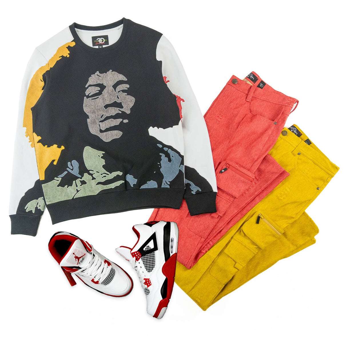 F4789 Hendrix 2024 Crewneck Sweatshirt - White From Makobi Jeans USA