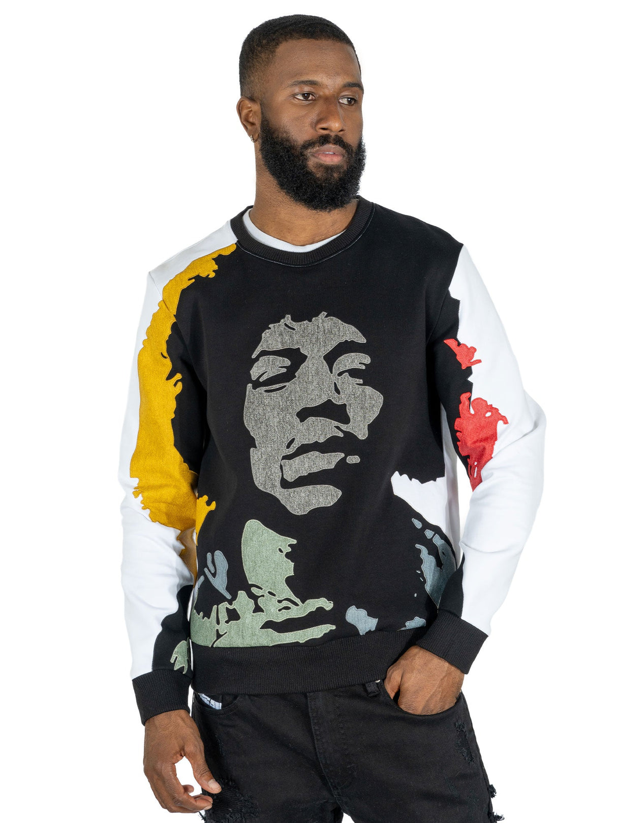 F4789 Hendrix 2024 Crewneck Sweatshirt - White From Makobi Jeans USA