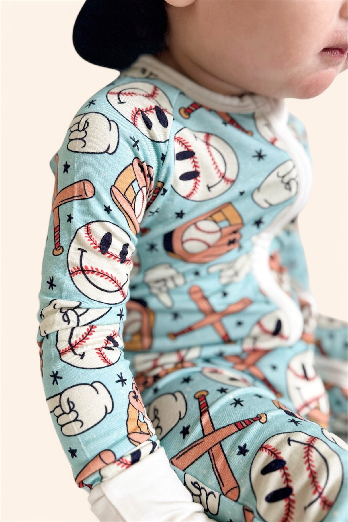 BASEBALL SMILEY DREAM ROMPER from DREAM BIG LITTLE CO
