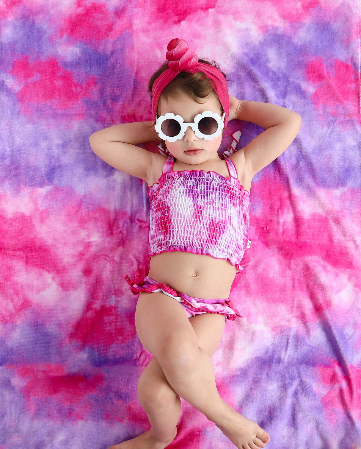 CANDY CLOUDS DREAM SMOCKED TWO PIECE SWIM SUIT from DREAM BIG LITTLE CO