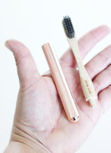 Replaceable Bamboo Toothbrush Copper Handle - Soft Charcoal Bristles from Lucky Teeth