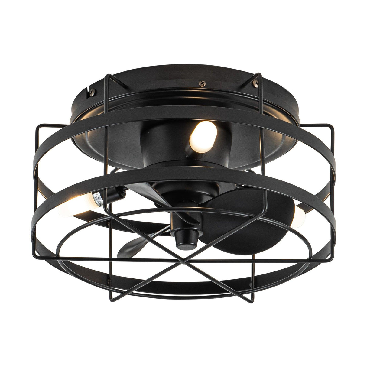 Madurai Farmhouse Flush Mount Reversible Ceiling Fan with Lighting and Remote Control From ParrotUncle