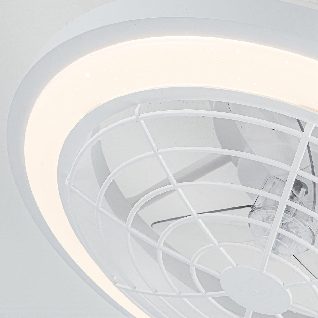 Ikon Modern DC 20" Motor Flush Mount Reversible Ceiling Fan with Lighting and Remote Control From ParrotUncle