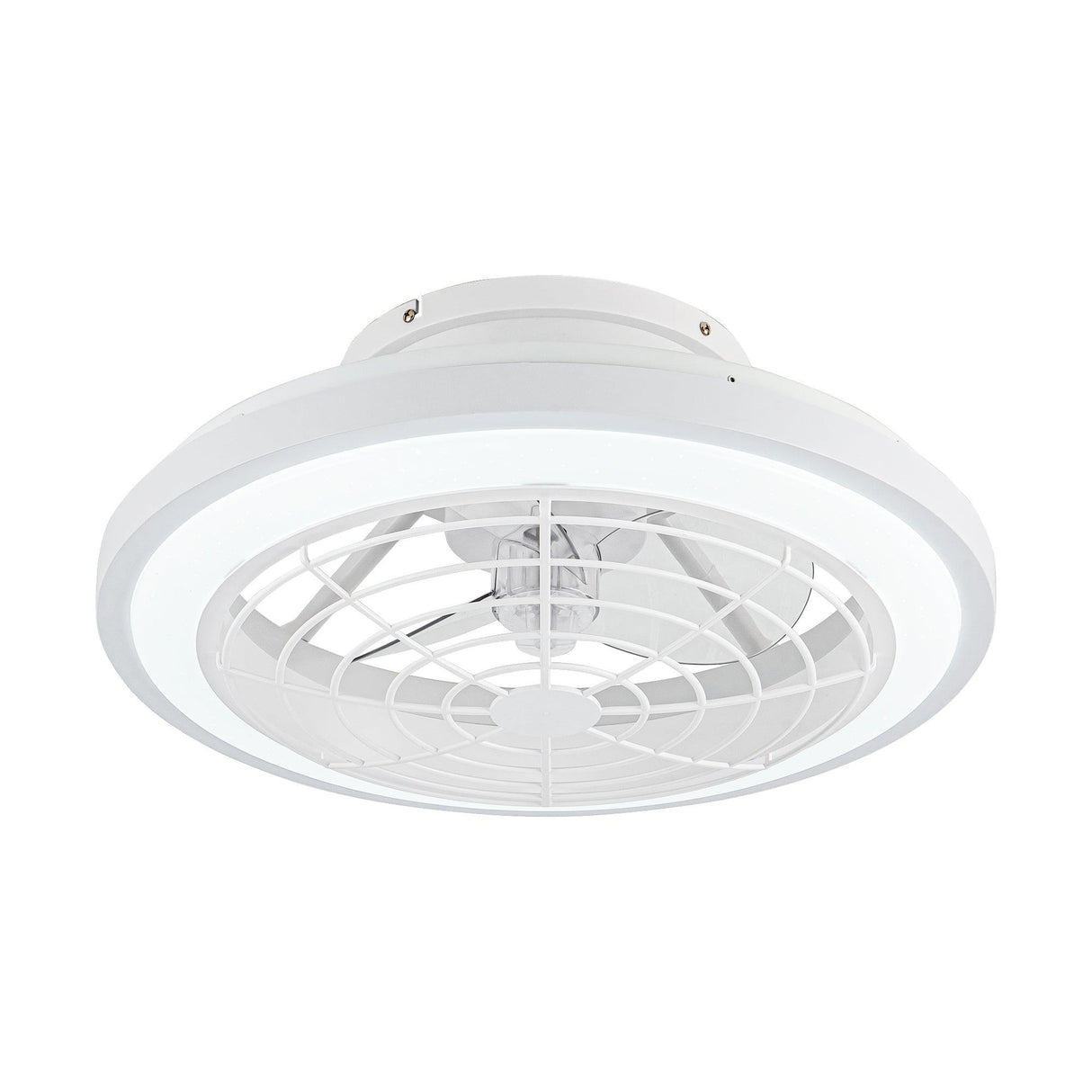 Ikon Modern DC 20" Motor Flush Mount Reversible Ceiling Fan with Lighting and Remote Control From ParrotUncle