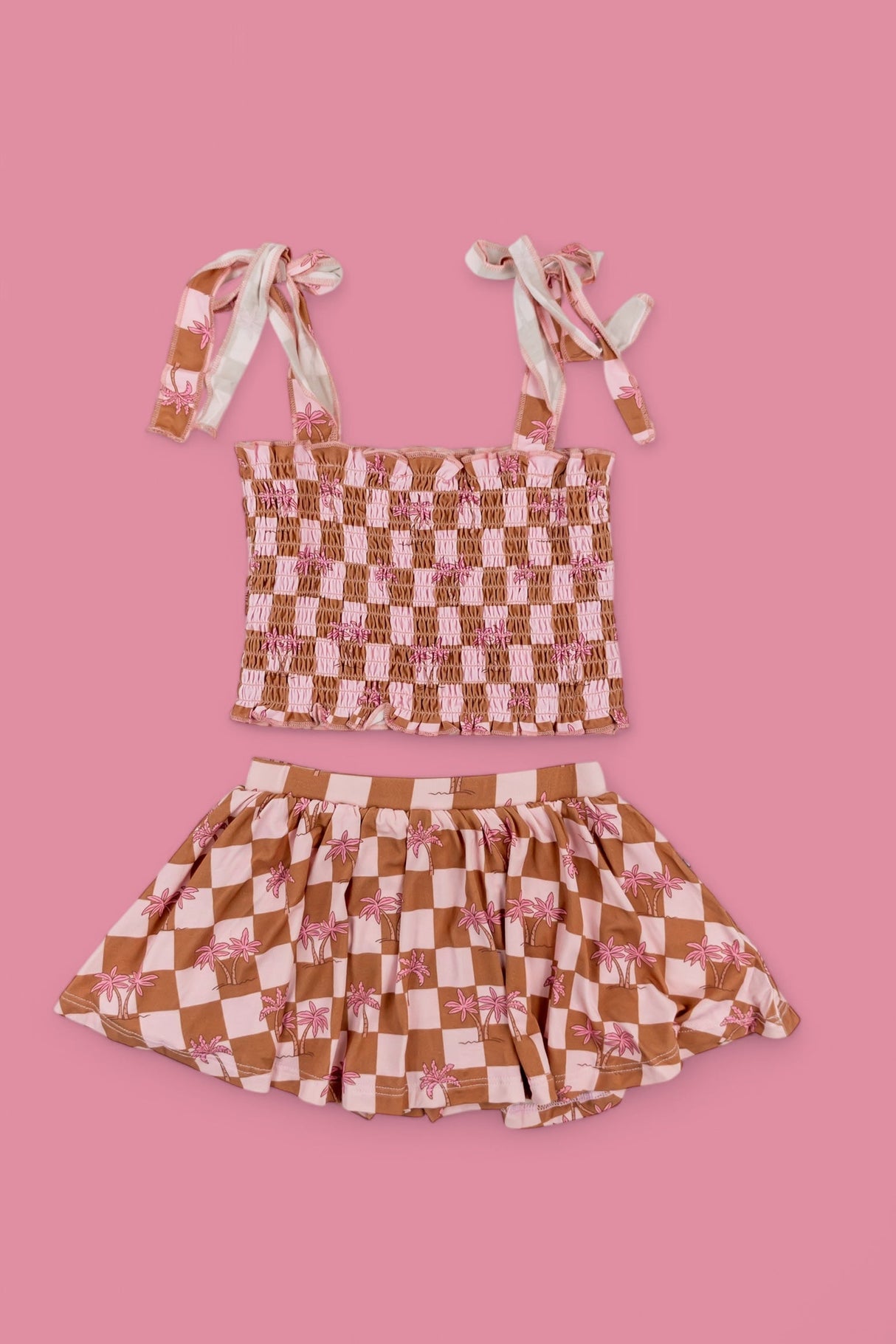 EXCLUSIVE SUNSET BEACH CHECKERS DREAM SMOCKED SKORT SET from DREAM BIG LITTLE CO