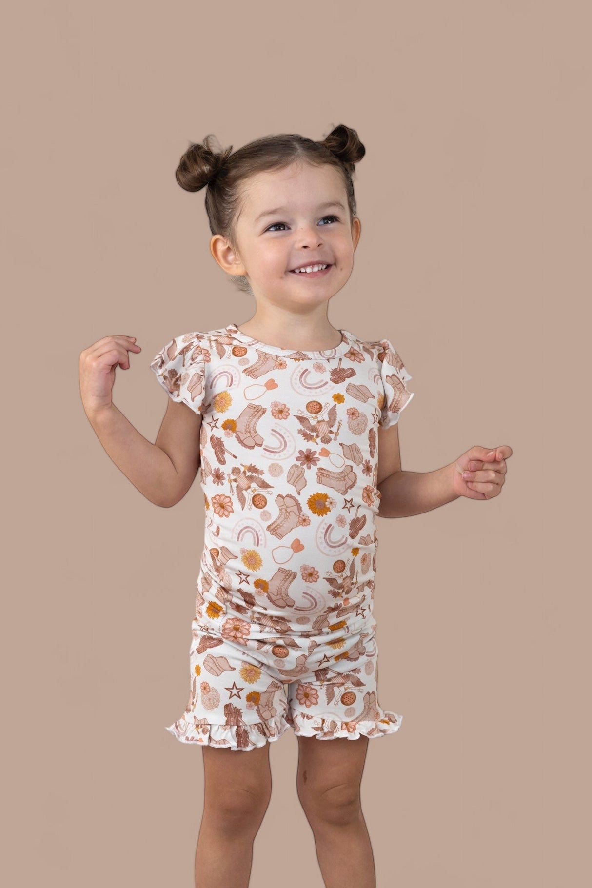 FLOWERS AND BOOTS DREAM RUFFLE SHORT SET from DREAM BIG LITTLE CO