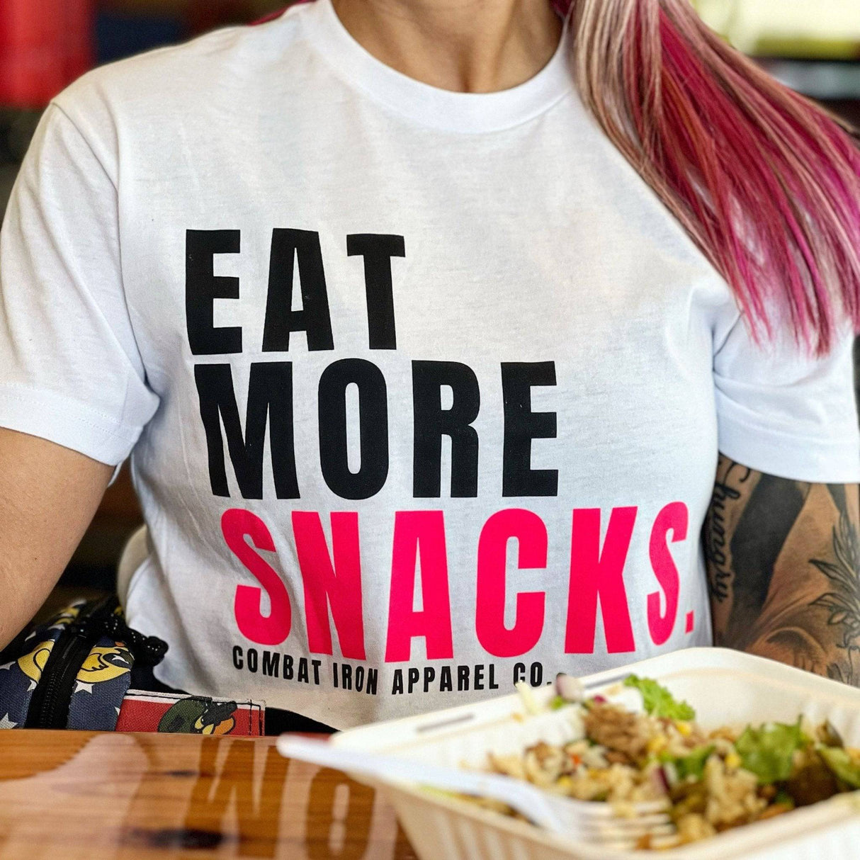 Eat More Snacks Men's T-Shirt From Combat Iron Apparel