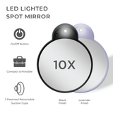Lighted Compact Mirror with Magnification & Retractable Suction Cups from Zadro