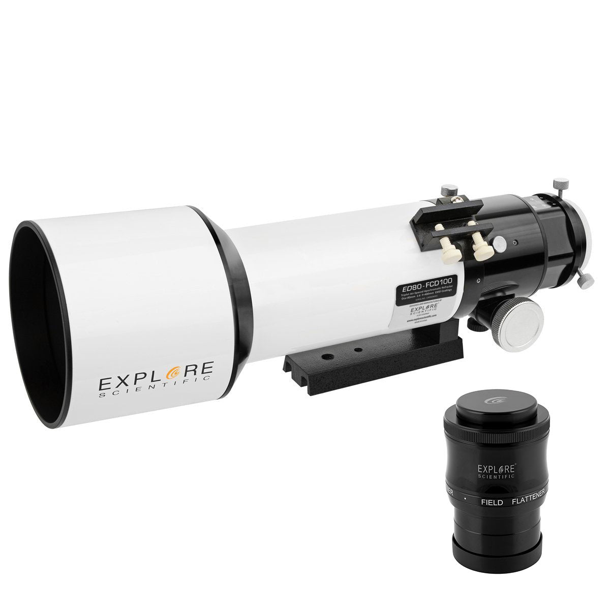 Explore Scientific ED80-FCD100 Series Air-Spaced Triplet Refractor Telescope and Field Flattener f/5 to f/7 - FCD100-0806-02-FF from Explore Scientific