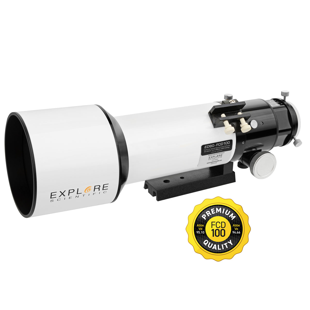 Explore Scientific ED80-FCD100 Series Air-Spaced Triplet Refractor Telescope and Field Flattener f/5 to f/7 - FCD100-0806-02-FF from Explore Scientific