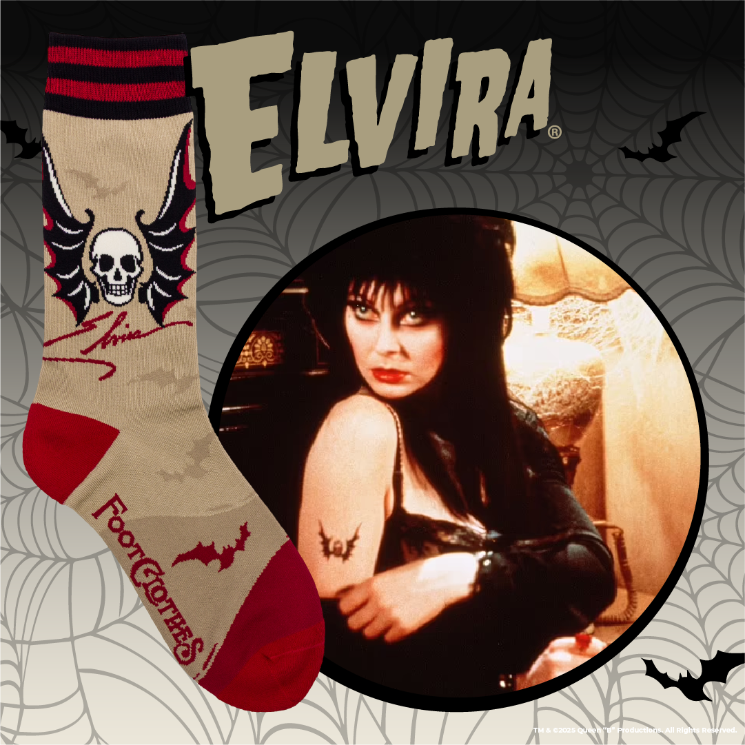 Elvira Cruel Ink Crew Socks from FootClothes