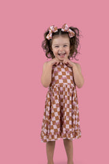 EXCLUSIVE SUNSET BEACH CHECKERS TANK DREAM RUFFLE DRESS from DREAM BIG LITTLE CO