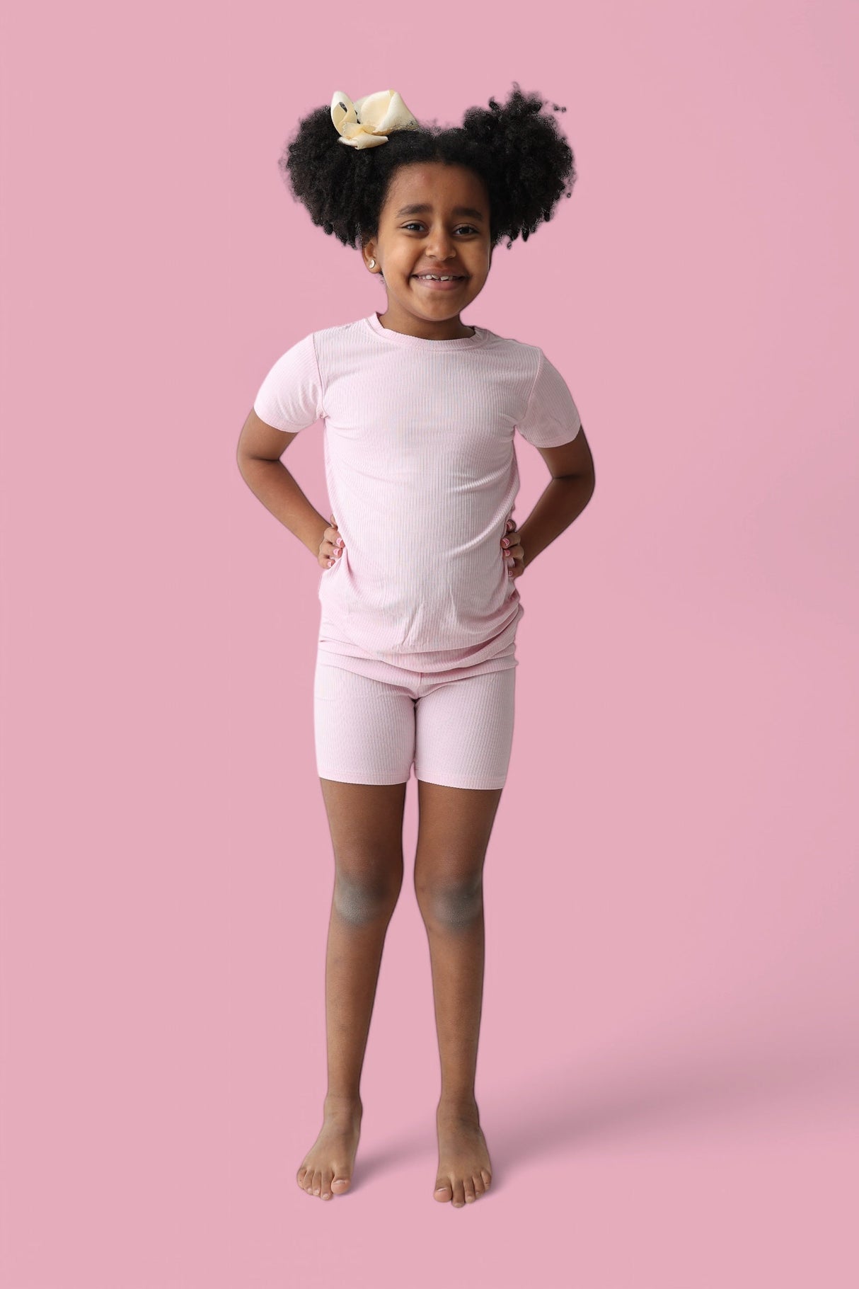 PINK ROSE RIB DREAM SHORT SET from DREAM BIG LITTLE CO