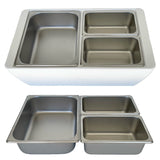 REVO MIX Pan Set | Stainless Steel 4" deep | One 1/2 Size and Two 1/4 size food pans From REVO COOLERS, LLC