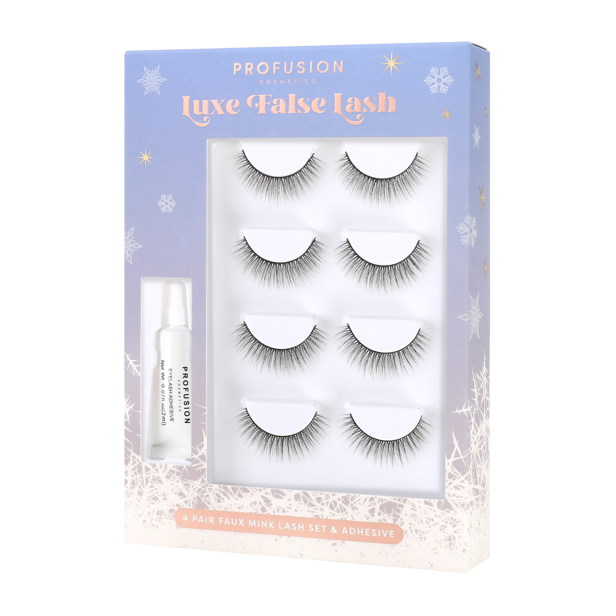 Frosted Snow Sparkle | 4 Pair Luxe False Lash Set from Profusion Cosmetics