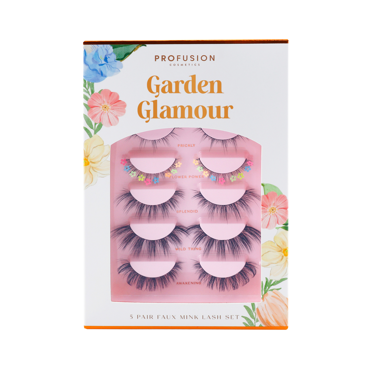 Petal Perfect | Garden Glamour 5 Pairs Faux Mink Lash Set from Profusion Cosmetics