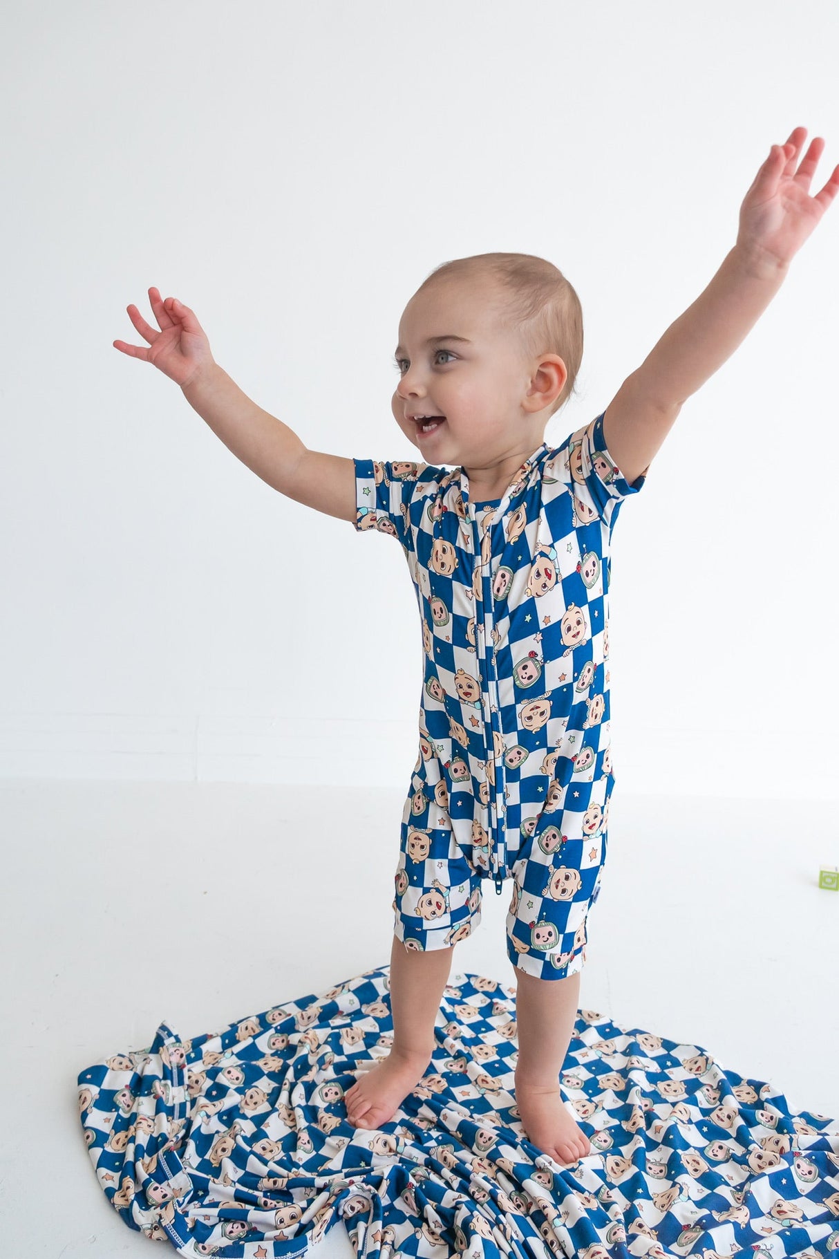 Dream Big Little Co x CoComelon  JJ STARRY NIGHT CHECKERS DREAM SHORTIE from DREAM BIG LITTLE CO