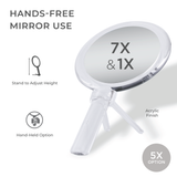 Handheld Mirror for Makeup with Magnifications & Stand from Zadro