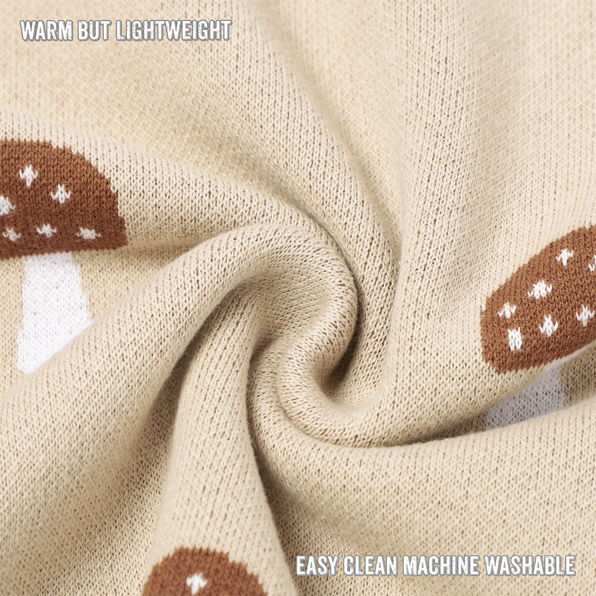 Luxury Knit Mushroom Swaddle Baby Blanket from Bleu La La