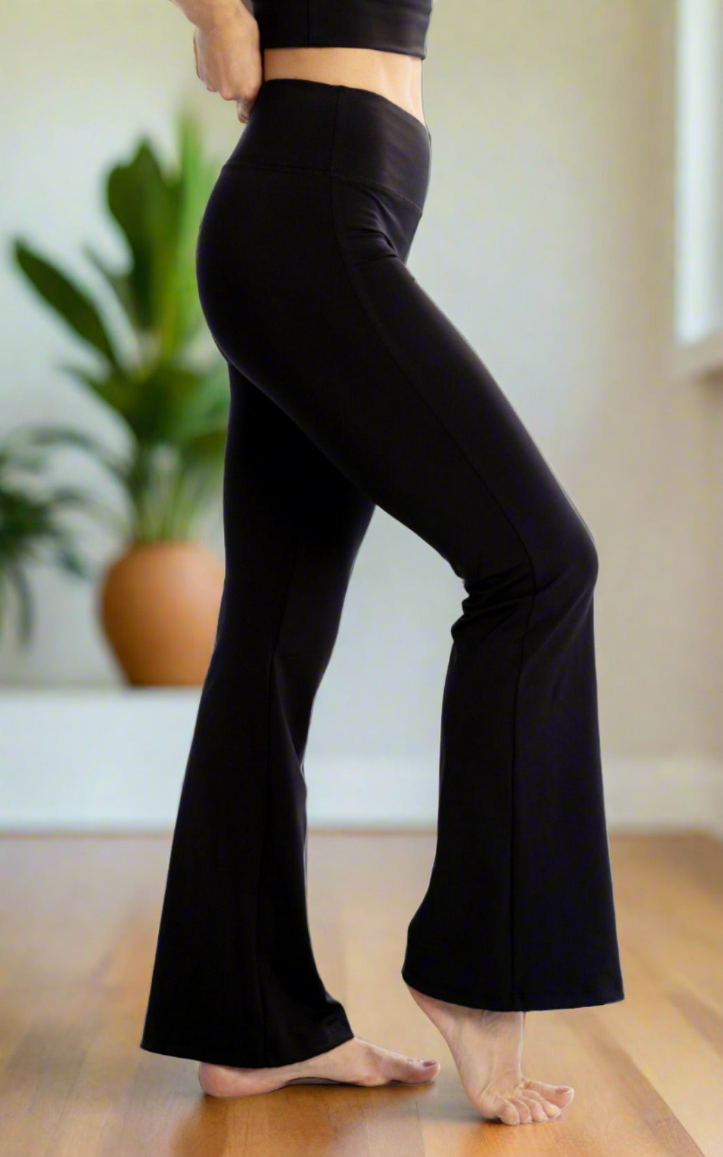 BLACK LUXPLAY FLARE HIGH RISE FIT from wearplayground