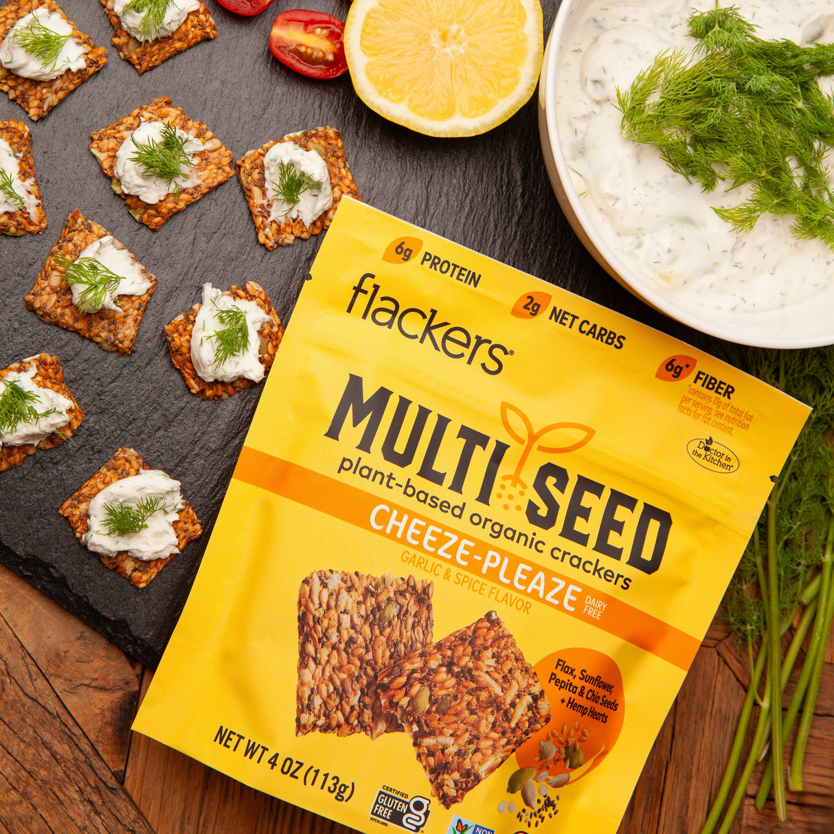 Cheeze-Pleaze Multi Seed Crackers (6-pack) from Flackers