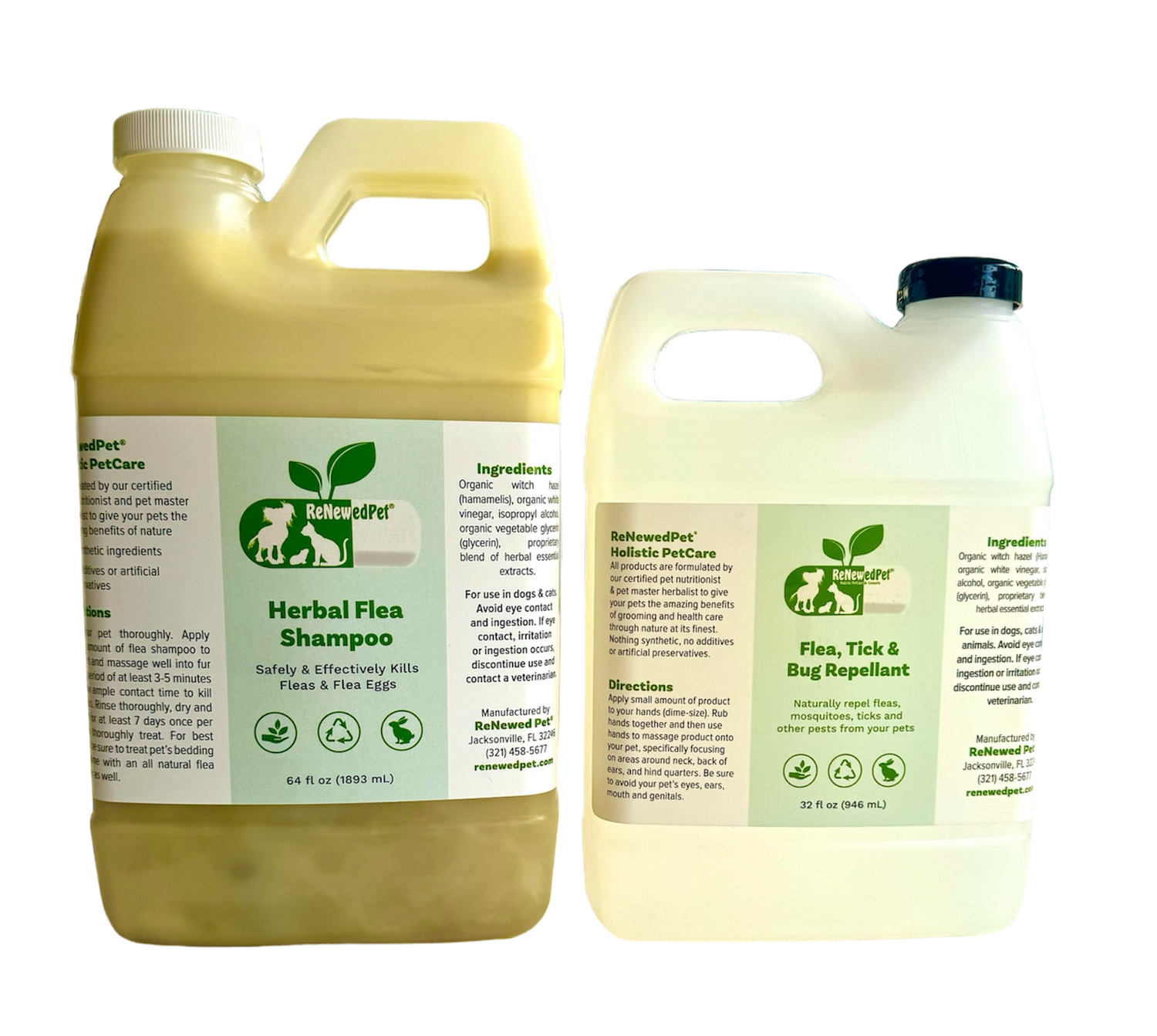 FLEA-X KIT: Flea Shampoo, Flea Tick Bug Repellent from ReNewedPet