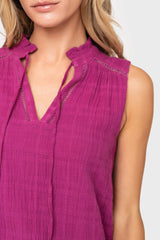 Cameron Day Top with Crochet Trim from Gibsonlook